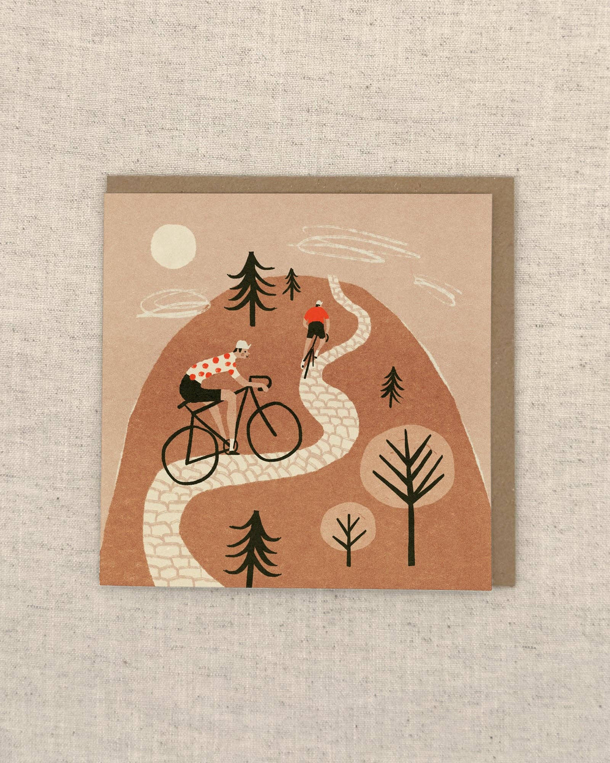 Cycling Climb Greetings Card