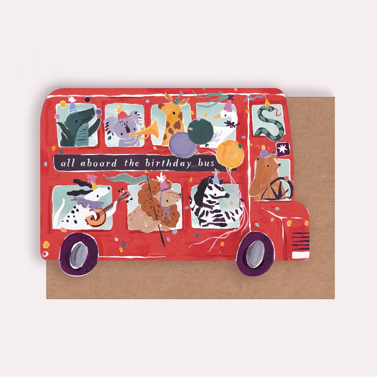 PARTY BUS BIRTHDAY CARD