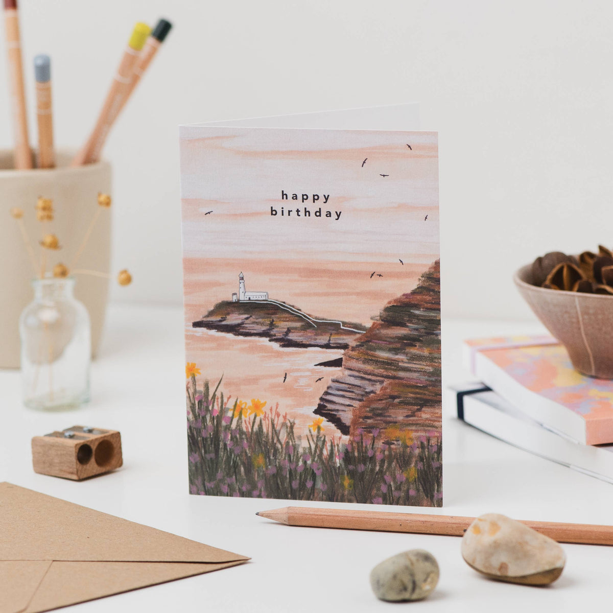 South Stack Lighthouse Wales Birthday Card
