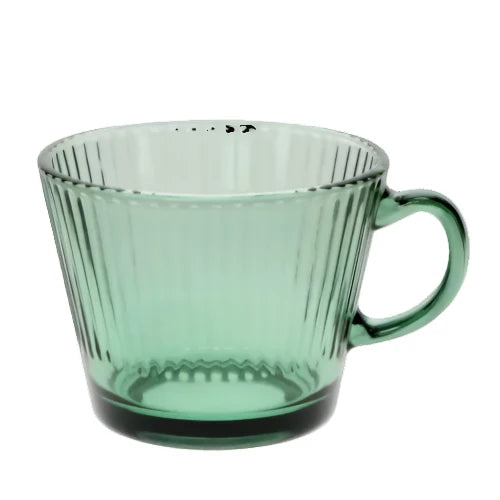 RIBBED GLASS MUG