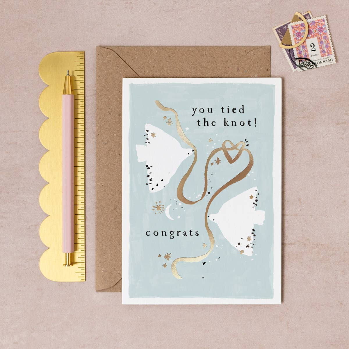 TIED THE KNOT WEDDING CARD