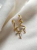 Gold Snake Dangle Earrings