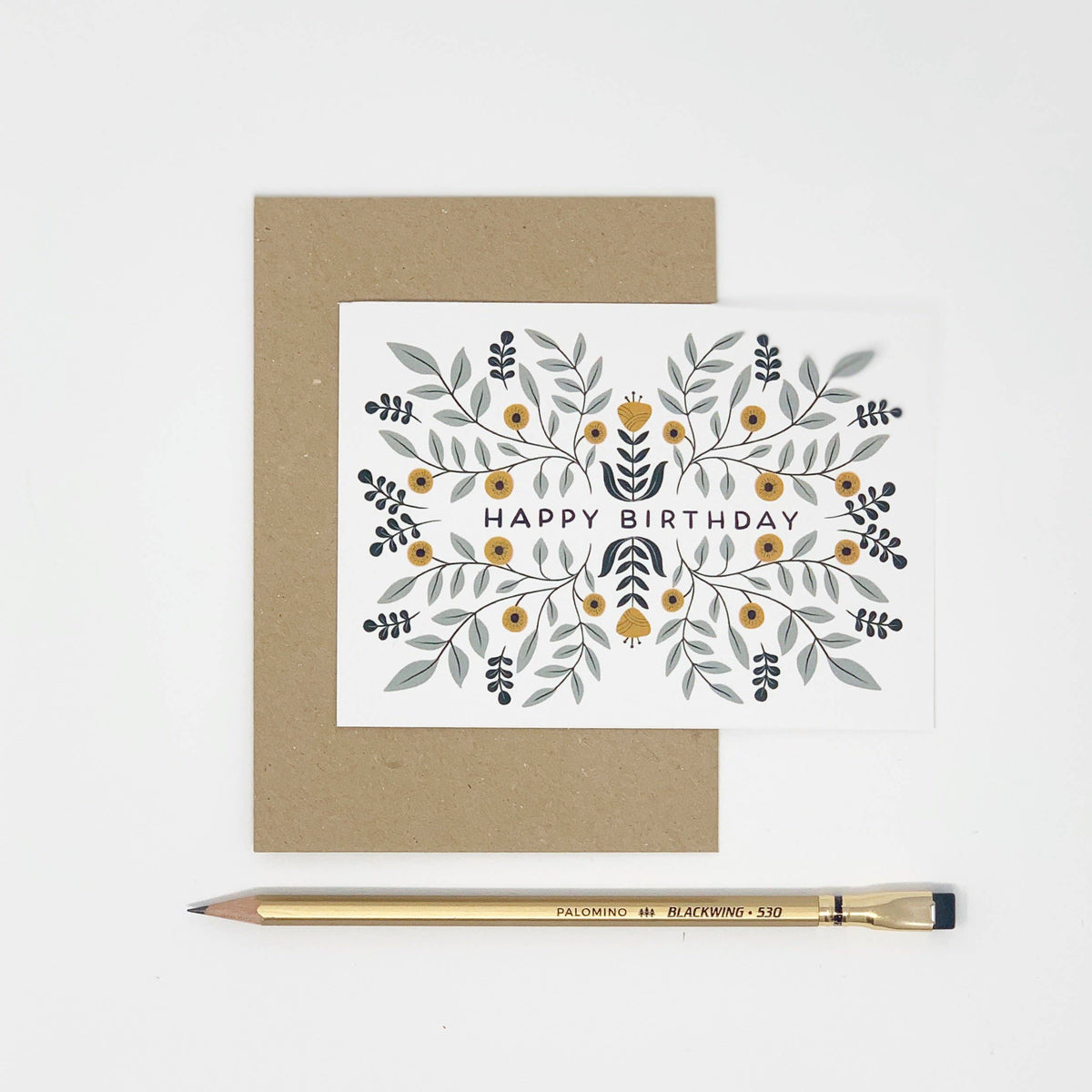 Floral Happy Birthday Greetings Card