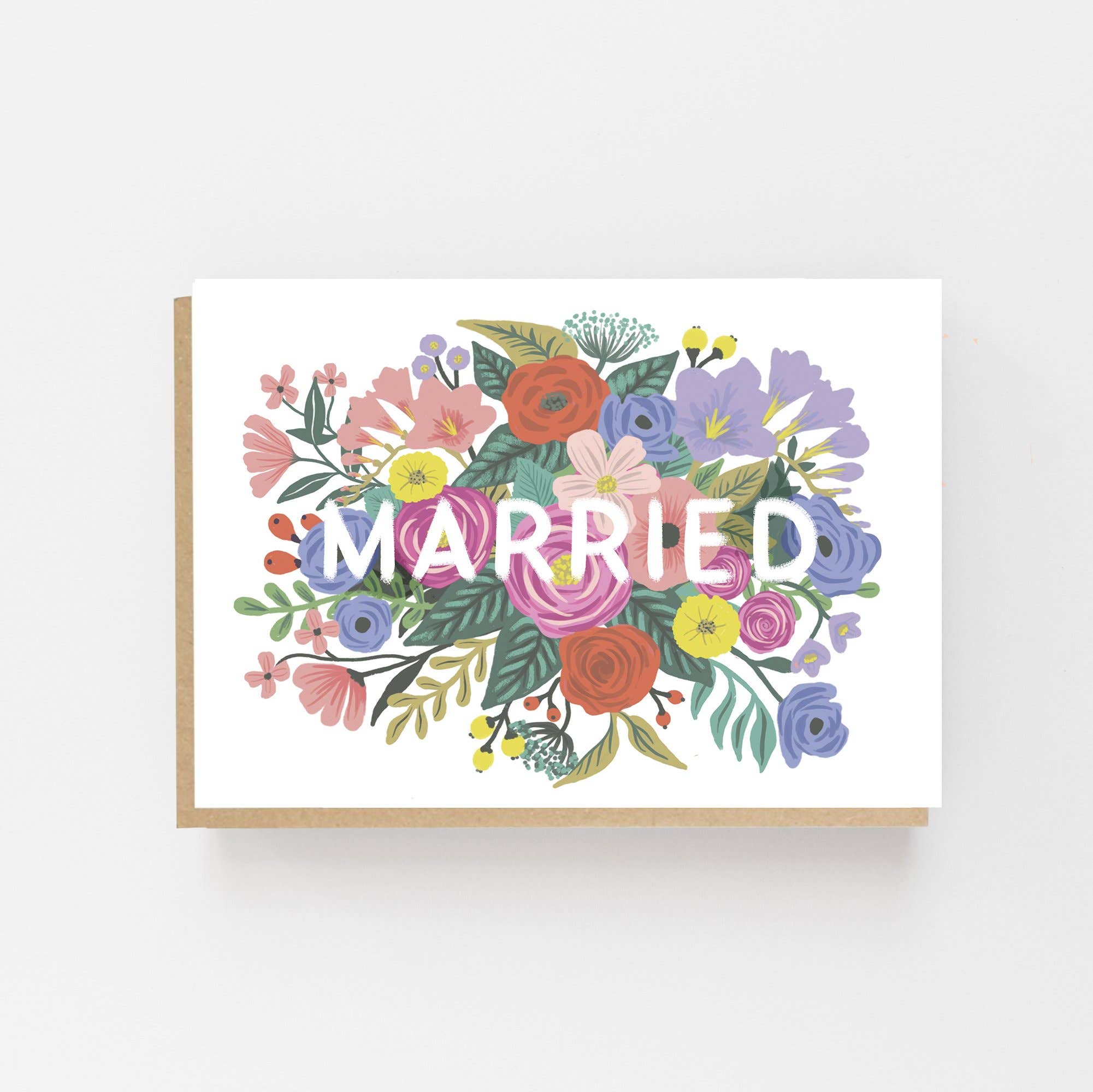 MARRIED FLORAL WEDDING CARD