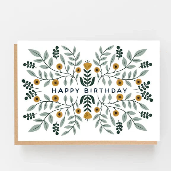 HAPPY BIRTHDAY FLORAL CARD