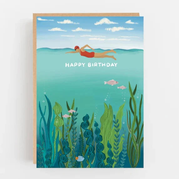HAPPY BIRTHDAY SWIMMER CARD