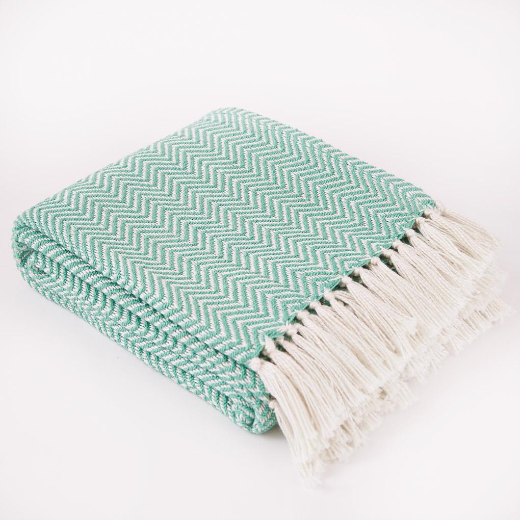 Herringbone Aqua Blanket