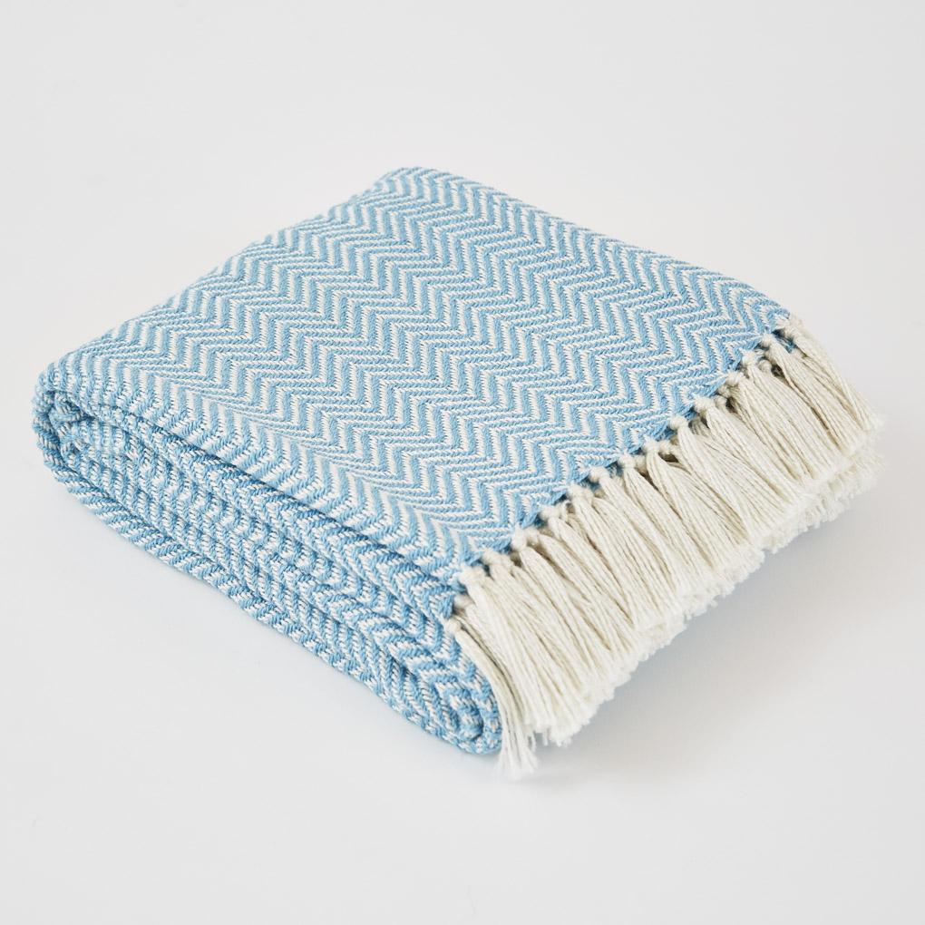 Herringbone Azure Blanket