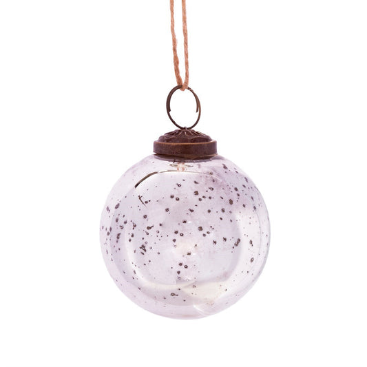 Silver Vintage Glass Bauble Large