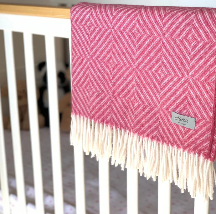 Baby Pink Merino Wool Blanket