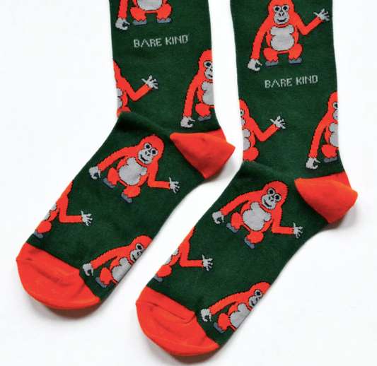 Save the Orangutans Bamboo Socks, Adult size UK 7-11