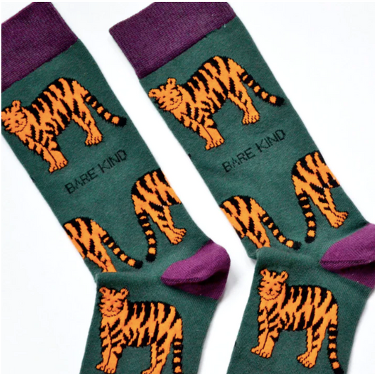Save the Tigers Bamboo Socks, Adult size UK 4-7
