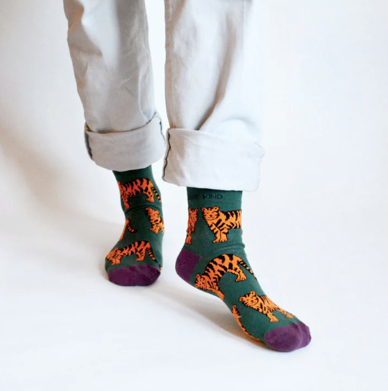 Save the Tigers Bamboo Socks, Adult size UK 7-11