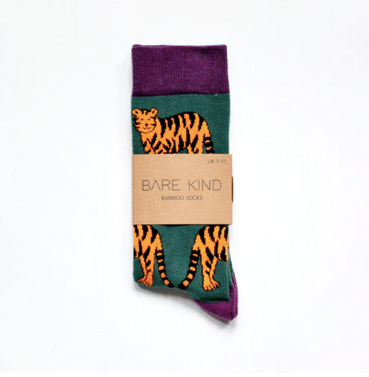 Save the Tigers Bamboo Socks, Adult size UK 7-11