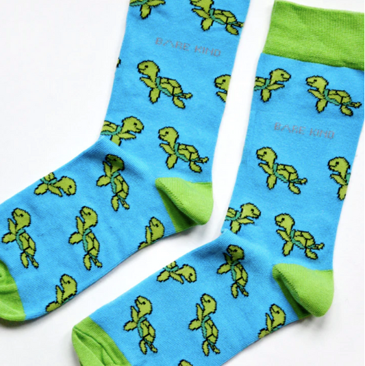 Save the Turtles Bamboo Socks, Adult size UK 4-7