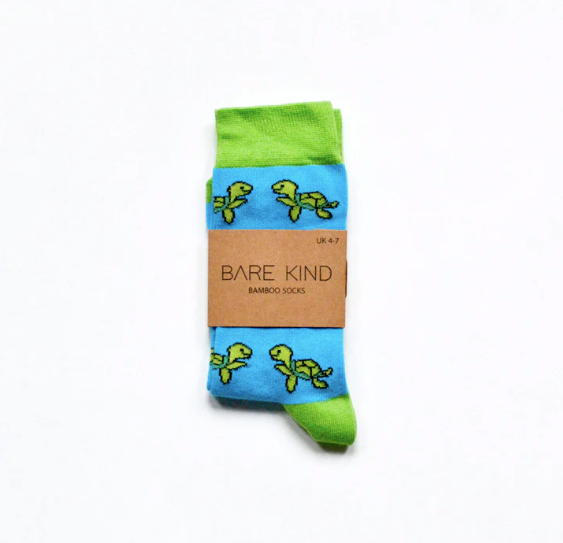 Save the Turtles Bamboo Socks, Adult size UK 4-7