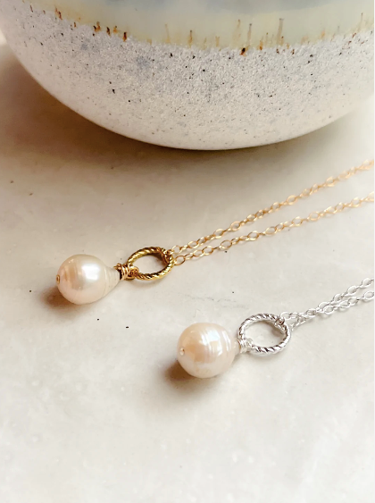 Dainty Freshwater Pearl Necklace, Sterling Silver