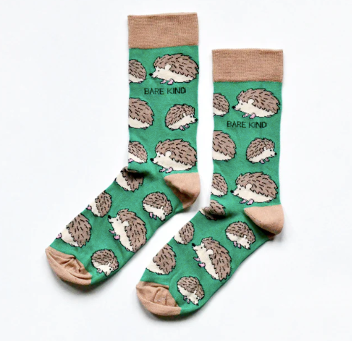 Save the Hedgehogs Bamboo Socks, Adult size UK 7-11