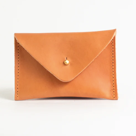 Handmade Leather Mini Envelope Purse, Tan