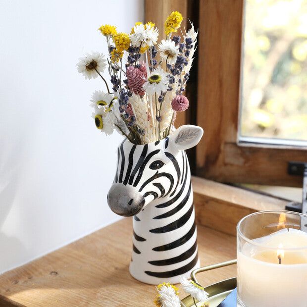 Zebra Head Vase, Ceramic
