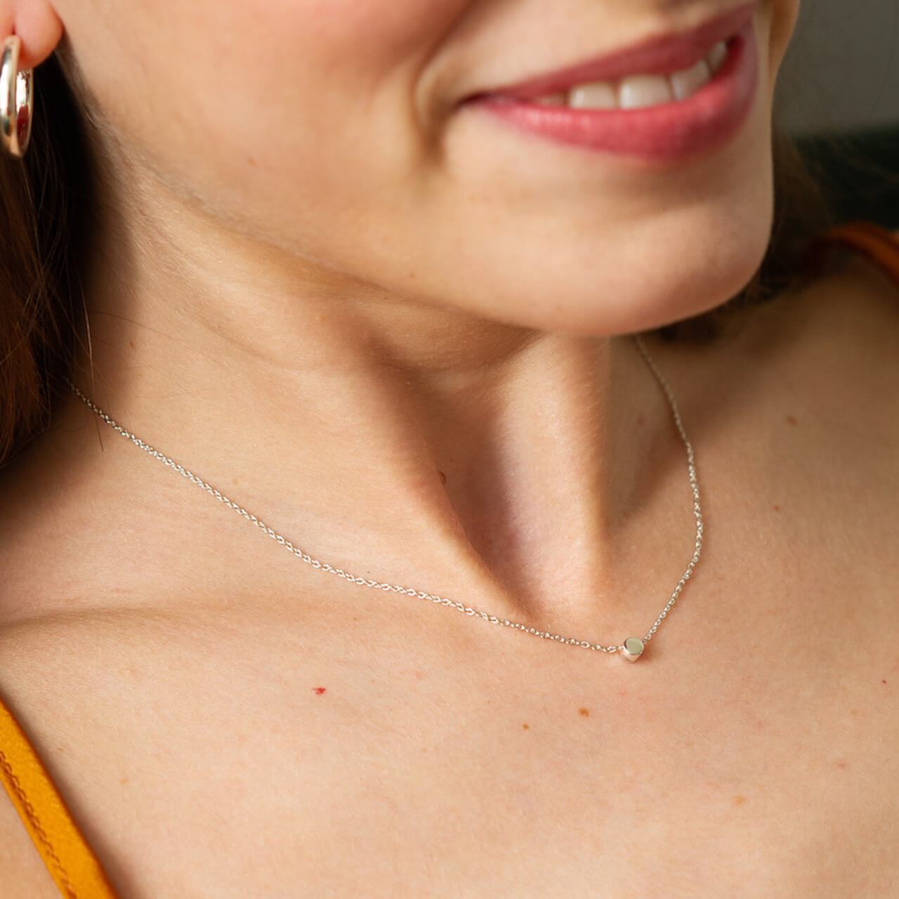 Dot Necklace, Silver