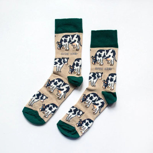 Save the cows Bamboo Socks, Adult size UK 4-7