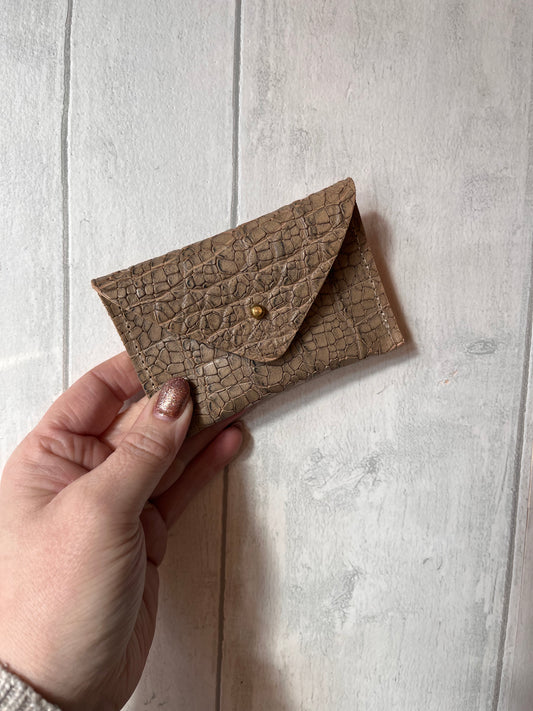 Handmade Leather Mini Envelope Purse, Textured