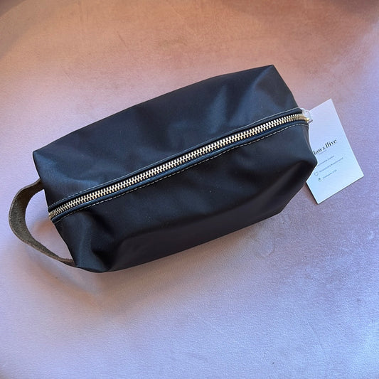Handmade Leather Travel/Wash Bag, Olive/Brown