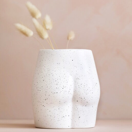 Medium Speckled Bum Vase, Ceramic