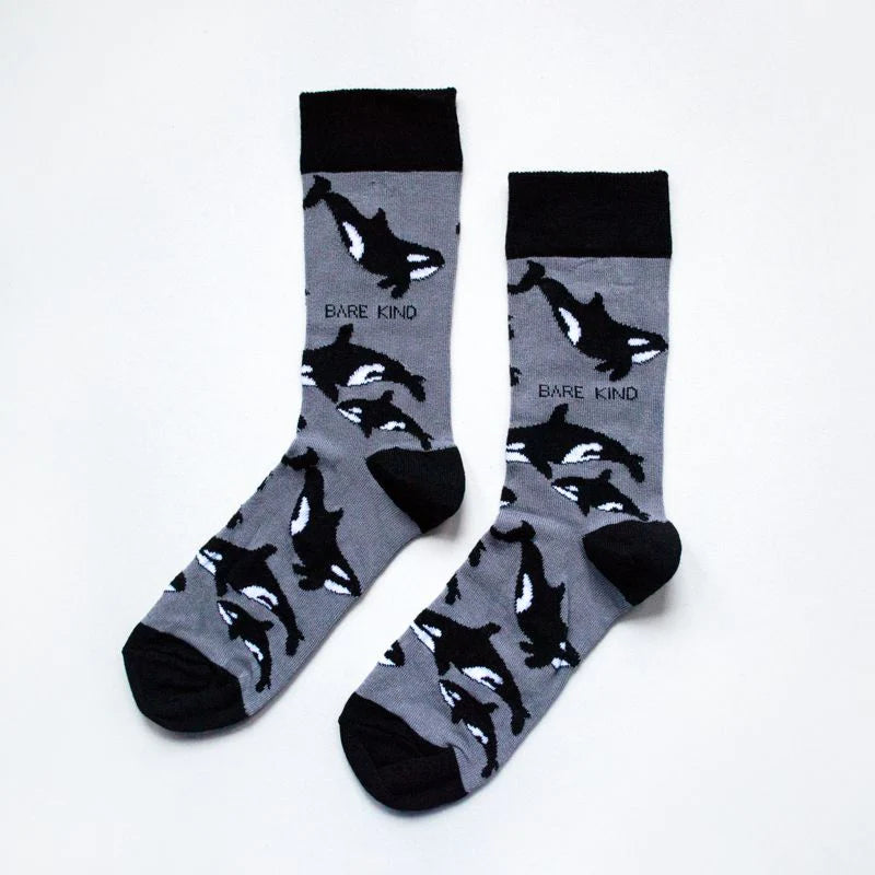 Save the Orcas Bamboo Socks, Adult size UK 7-11