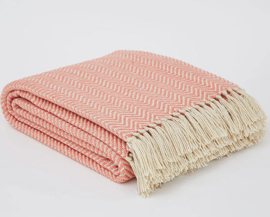 Herringbone Coral Blanket