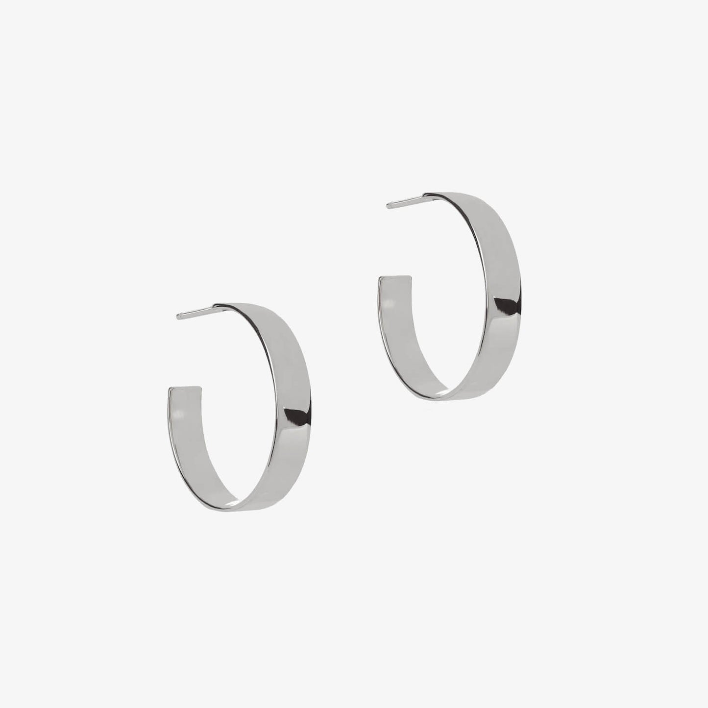 Medium Basic Hoops, Silver