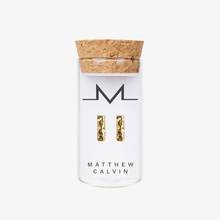 Meteorite Bar Earrings Small, Gold