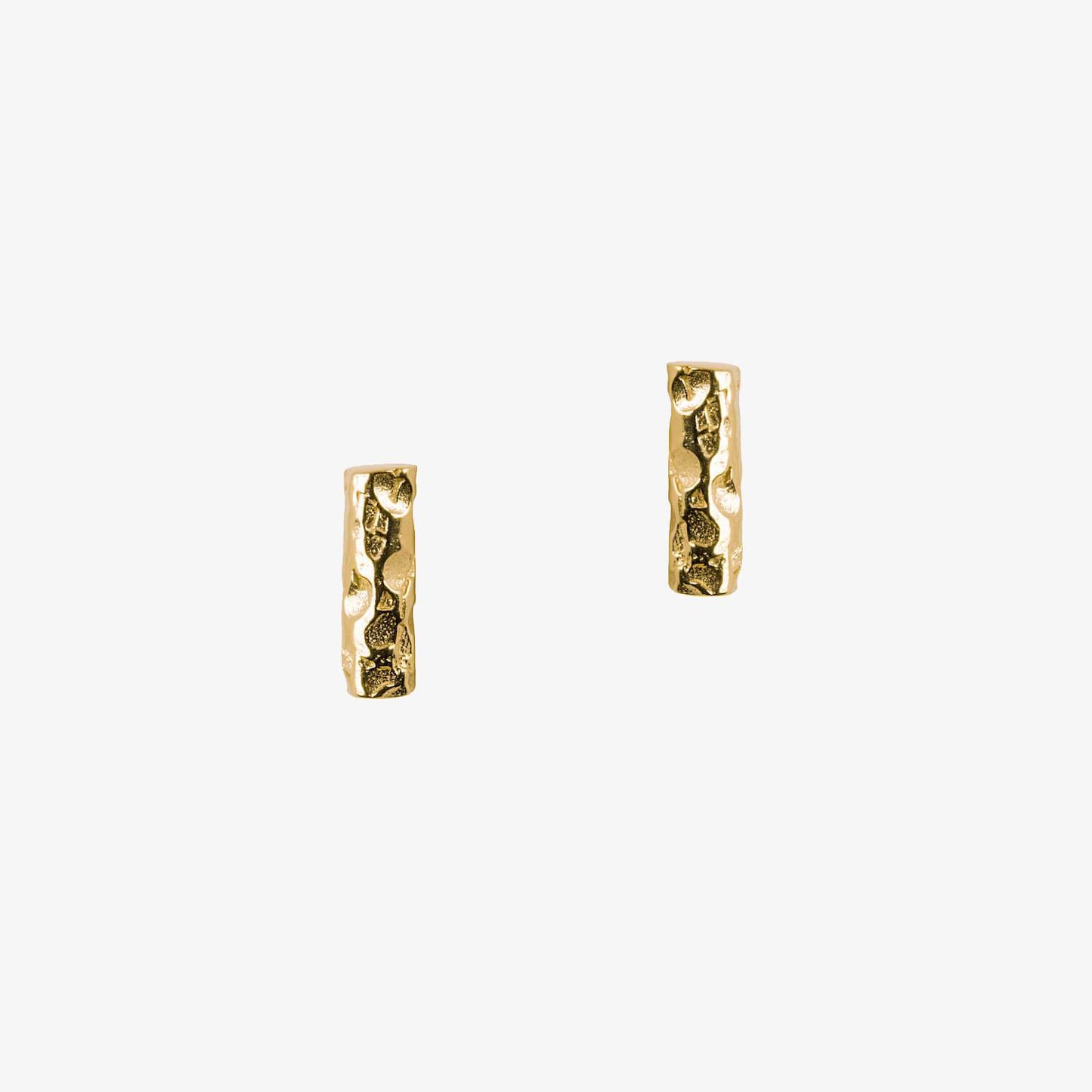Meteorite Bar Earrings Small, Gold