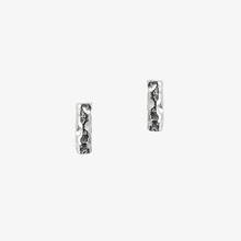 Meteorite Bar Earrings Small, Silver